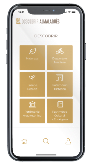 Ecrã Descobrir da App Almalaguês