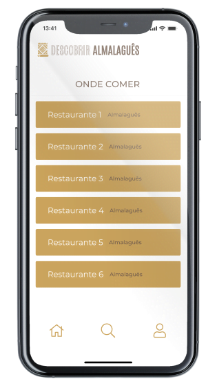 Ecrã Sugestões onde comer da App Almalaguês