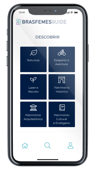 Ecrã Descobrir da App Brasfemes Guide