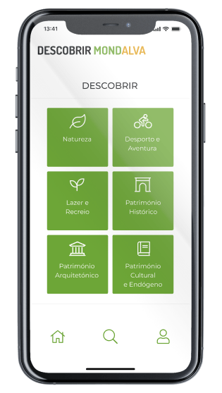 Ecrã Descobrir da App Descobrir Mondalva