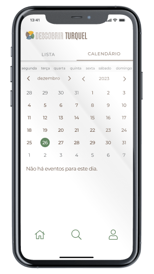 Ecrã Calendário da App Descobrir Turquel