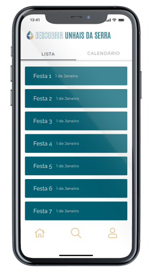 Ecrã Eventos da App Descobrir Unhais da Serra