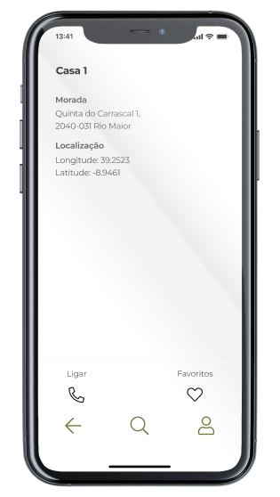 Ecrã Sugestões onde ficar da App Find Arrouquelas