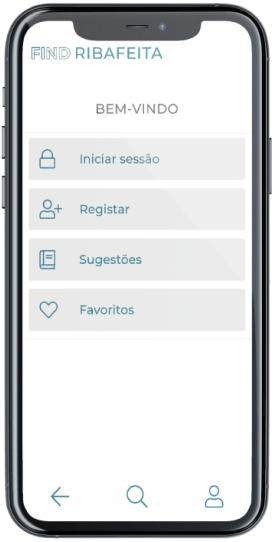 Ecrã Bem-vindo da App Find Ribafeita