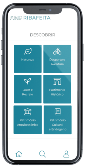 Ecrã Descobrir da App Find Ribafeita