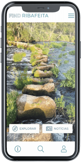 Ecrã home da App Find Ribafeita