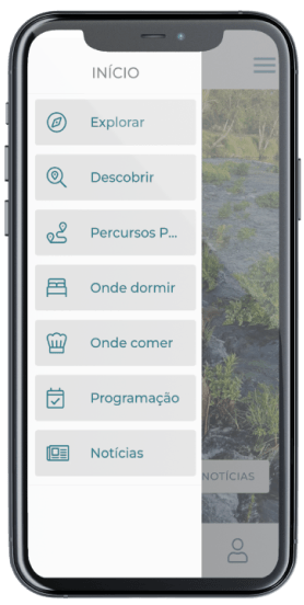 Ecrã menu da App Find Ribafeita