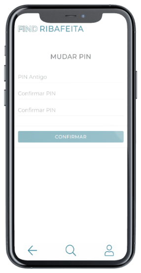 Ecrã Mudar Pin da App Find Ribafeita