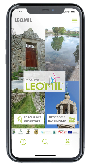 Ecrã home da App Leomil