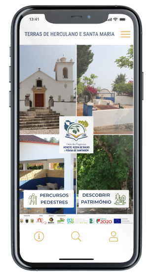 Ecrã home da App Terras de Herculano e Santa Maria